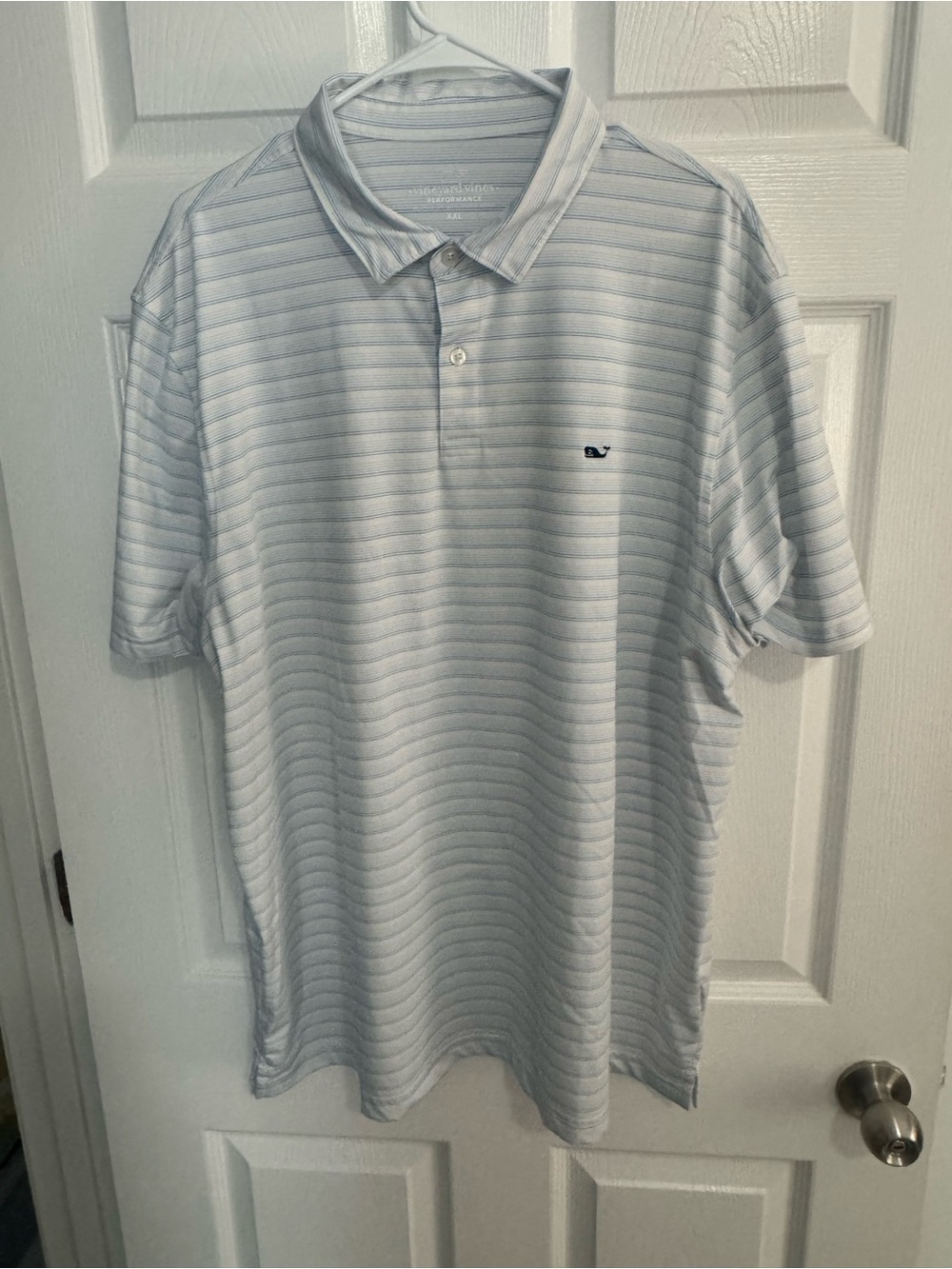 Vineyard Vines Light Blue & White Striped Men's Polo